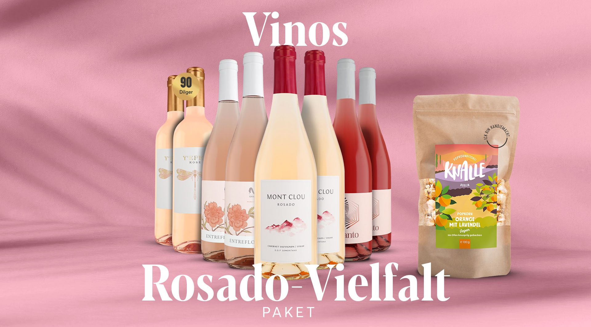 Rosado-Vielfalt Paket (4x2 Rosados + Popkorn)