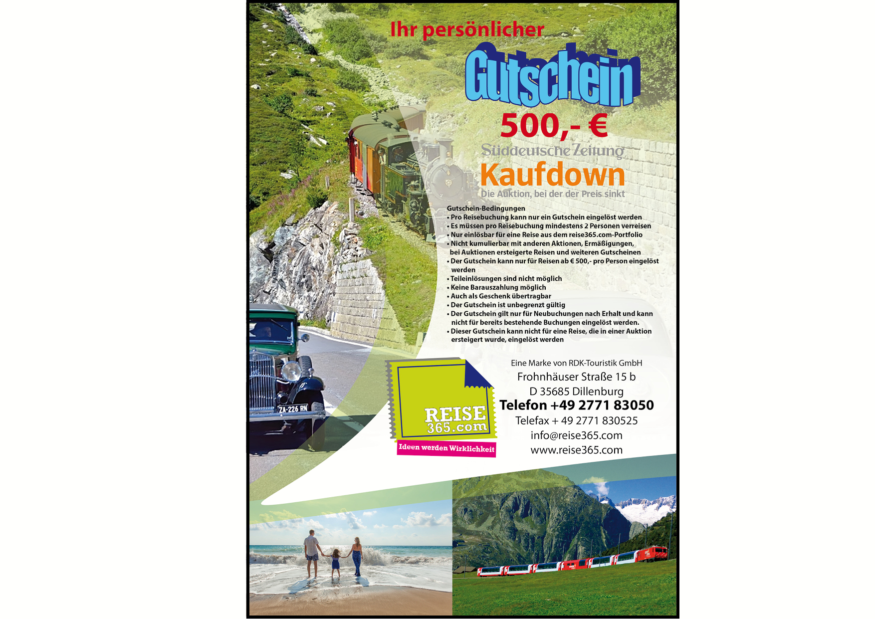 500-Euro-Gutschein von Reise365.com RDK-Touristik GmbH