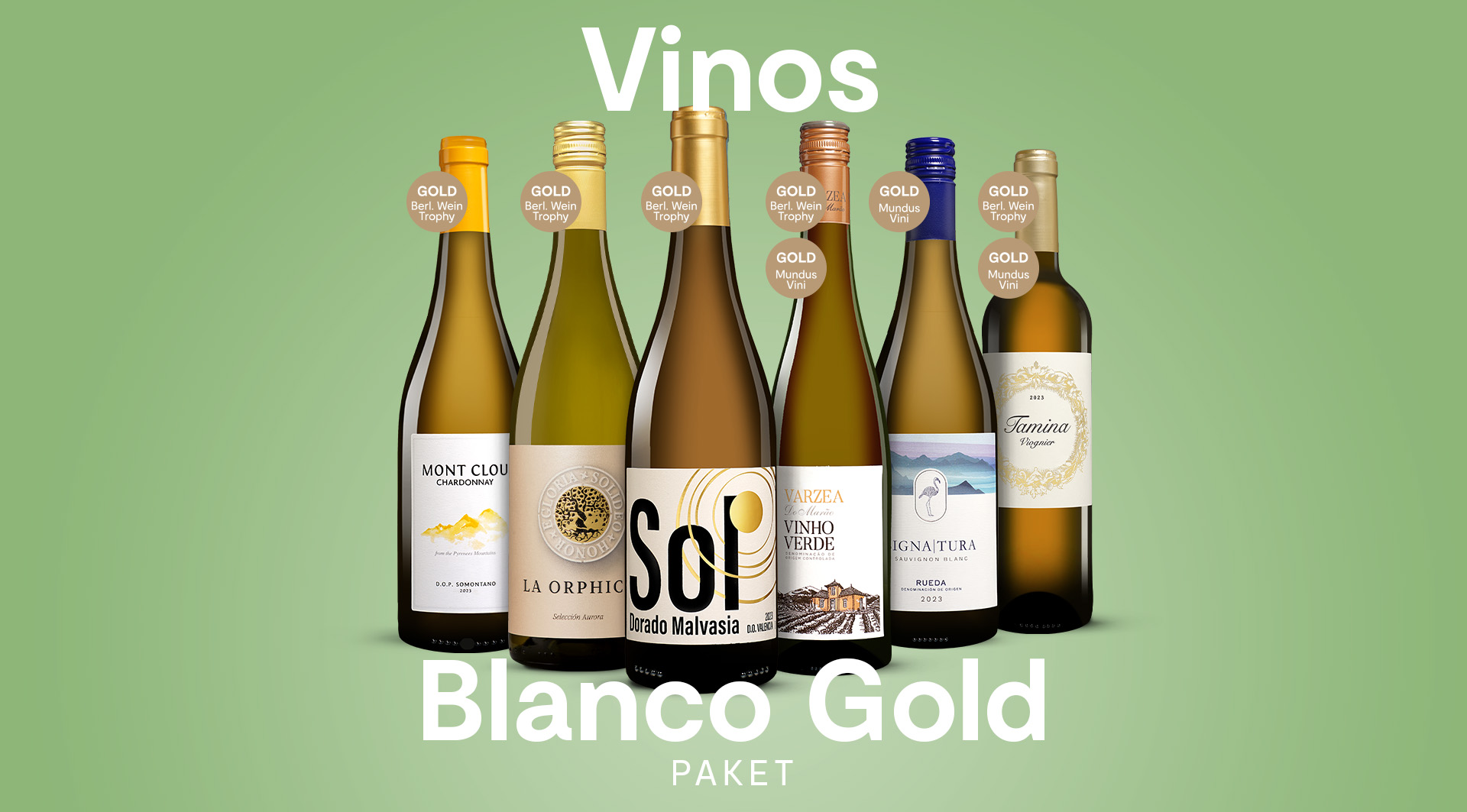 Vinos Blanco Gold Paket - goldprämierter Genuss zum Vorteilspreis