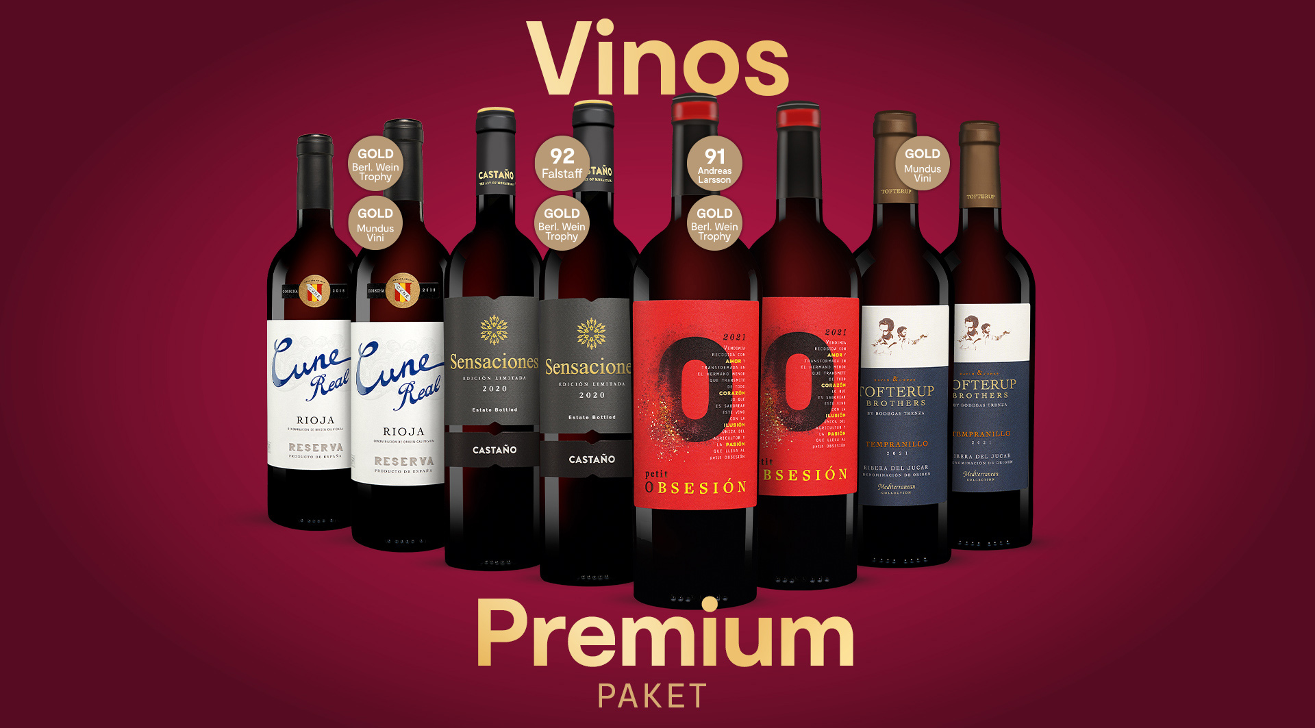 Vinos Premium Paket -  Für Weingenießer und solche, die es werden wollen